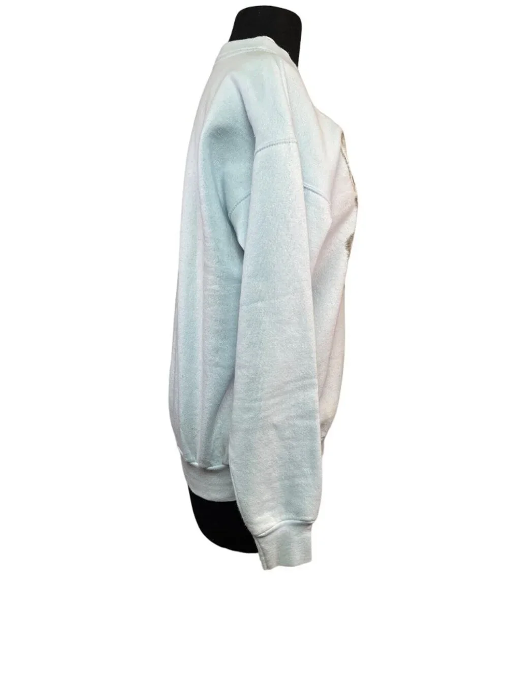 Vintage 80s Unisex Sweatshirt Cougar Graphic Light Blue Medium Cotton Blend Good - Picture 5 of 6